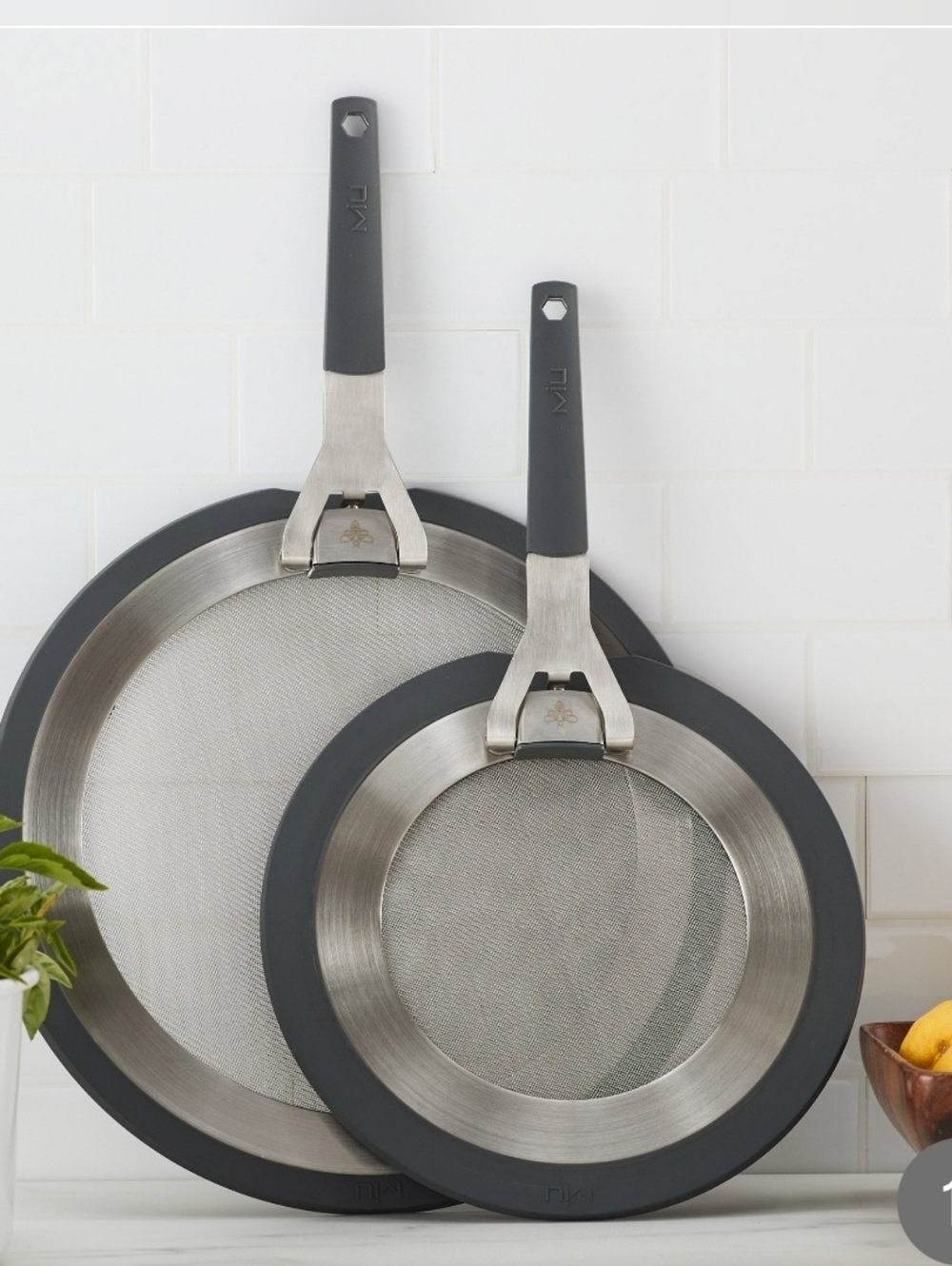 (6)Miu  Silicone Stainless Steel Fine Mesh Splatter Guard -  (Set of 2)